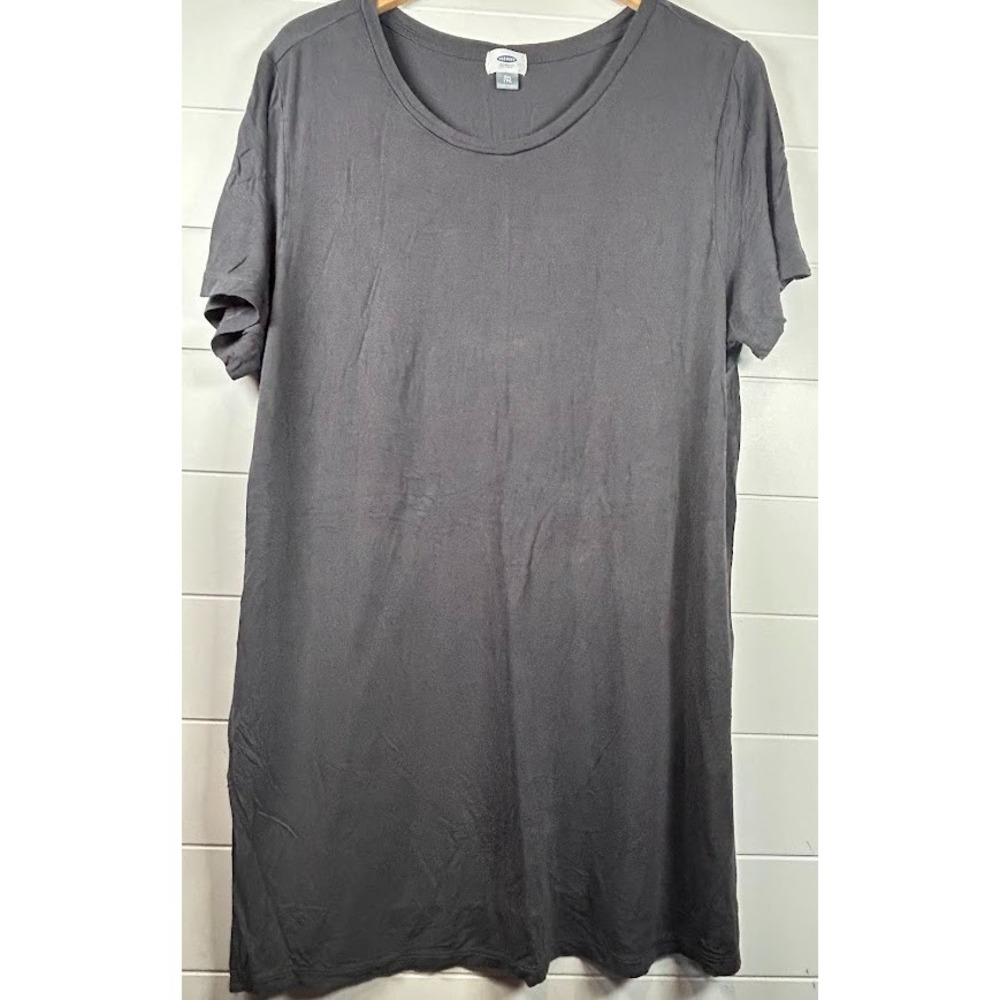 Old Navy Tunic Crew Metal Residue Top Womens XXL Short Sleeve Gray